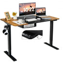 55" x28" Electric Standing Desk with USB Port Black-Brown