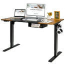 55" x28" Electric Standing Desk with USB Port Black-Brown