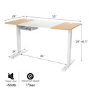 55 x 28 Inch Electric Adjustable Sit to Stand Desk with USB Port-Natural
