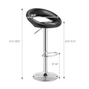 Set of 2 Bar Stools Adjustable PU Leather Swivel Chairs-Black