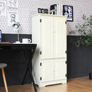 Accent Floor Storage Cabinet with Adjustable Shelves Antique 2-Door-White
