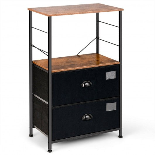 2-Drawer Storage Shelf for Bedroom  Closet  Entryway-Black