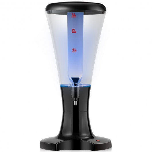 3L Draft Beer Tower Dispenser with LED Lights