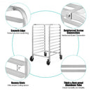 10 Sheet Aluminum Rolling Bakery Pan Rack