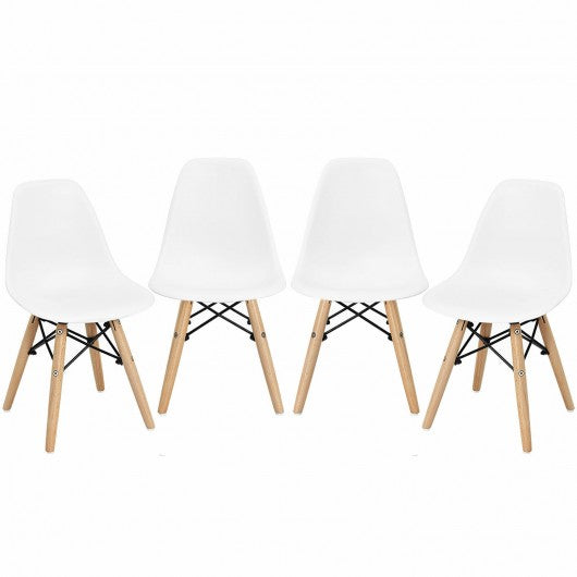 4 PCS Children Chair Set Medieval Style Dining Chairs with Wood Legs