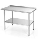 Stainless Steel Table for Prep and Work with Backsplash-24 x 48 inch