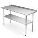 Stainless Steel Table for Prep and Work with Backsplash-24 x 60 inch