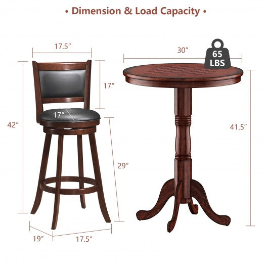 42 Inch Bistro Vintage Pub Bar Round Chess Table