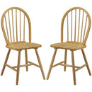 Set of 2 Vintage Windsor Wood Chair with Spindle Back for Dining Room