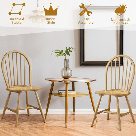 Set of 2 Vintage Windsor Wood Chair with Spindle Back for Dining Room