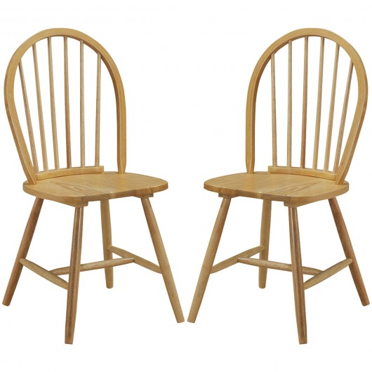 Set of 2 Vintage Windsor Wood Chair with Spindle Back for Dining Room