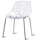 Set Of 6 Accent Armless Plastic Dining Side Chairs