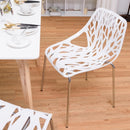 Set Of 6 Accent Armless Plastic Dining Side Chairs