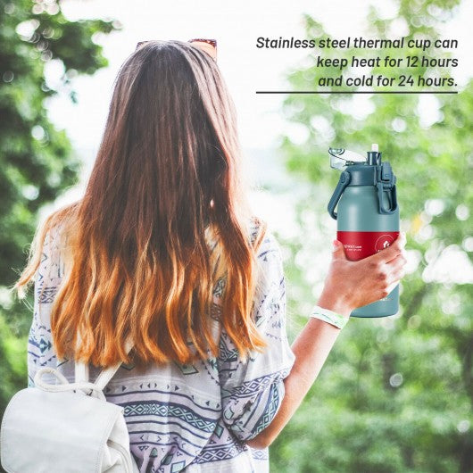 44oz Vacuum Insulated Leakproof Stainless Steel Sports Water Bottle-Gray