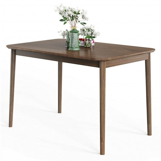 43.5" Modern Kitchen Dining Rectangle Table with Rubber Wood Legs