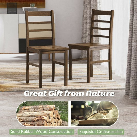 Set of 4 Modern Kitchen Dining Chairs with Solid Rubber Wood Structure