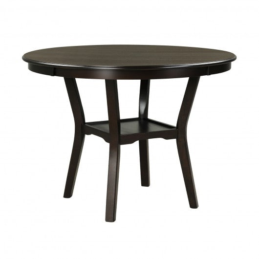 42 Inch 2-tier Round Dining Table with Storage Shelf