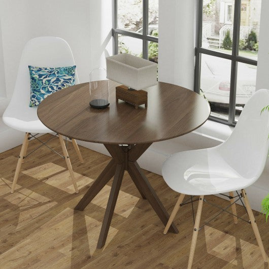 35" Modern Round Wood Dining Table with Solid Legs