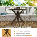35" Modern Round Wood Dining Table with Solid Legs