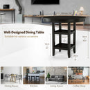 36.5" Counter Height Dining Table with 42" Round Tabletop and 2-Tier Storage Shelf