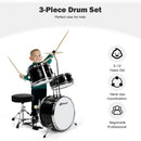 5-Piece Junior Drum Set with 5 Drums-Black