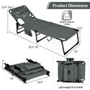 Folding Beach Lounge Chair with Pillow for Outdoor-Gray