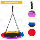 40 inch Saucer Tree Outdoor Round Platform Swing with Pillow and Handle-Multicolor