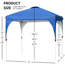 8' x 8' Outdoor Pop Up Tent Canopy Camping Sun Shelter with Roller Bag-Blue