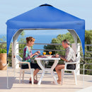 8' x 8' Outdoor Pop Up Tent Canopy Camping Sun Shelter with Roller Bag-Blue