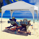 10' x 10' Outdoor Pop-up Camping Canopy Tent with Roller Bag-White