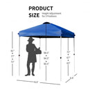 6.6' x 6.6' Outdoor Pop Up Camping Canopy Tent with Roller Bag-Blue