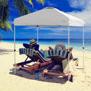 6.6' x 6.6' Outdoor Pop Up Camping Canopy Tent with Roller Bag-White