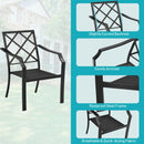 4 Pieces Outdoor Dining Chairs with Removable Cushions and Rustproof Steel Frame-Beige