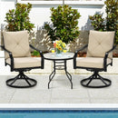 Set of 2 Patio Swivel Dining Chairs with Cushions