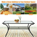 66 x 38 Inches Patio Dining Glass Table Oversize Rectangular with Umbrella Hole