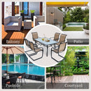 7 Pieces Patio Dining Furniture Set with Rustproof Frame
