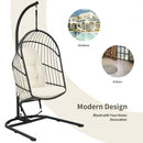 Hanging Wicker Egg Chair with Stand -Beige