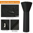 Patio waterproof heater cover with zipper and storage bag-Black