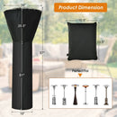 Patio waterproof heater cover with zipper and storage bag-Black