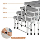 Folding Grill Table for Camping Lightweight Aluminum Metal Grill Stand Table-Silver