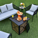 25 Inch 40000 BTU Propane Fire Pit Table with Lid and Fire Glass