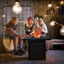 32 Inch 40000 BTU Propane Fire Pit Table with Lid and Fire Glass