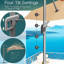 11ft Patio Offset Umbrella with 360° Rotation and Tilt System-Beige