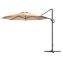 11ft Patio Offset Umbrella with 360° Rotation and Tilt System-Beige