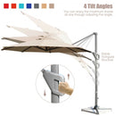 11ft Patio Offset Umbrella with 360° Rotation and Tilt System-Coffee