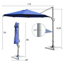 11ft Patio Offset Umbrella with 360° Rotation and Tilt System-Navy