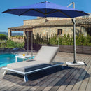 11ft Patio Offset Umbrella with 360° Rotation and Tilt System-Navy