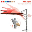 11ft Patio Offset Umbrella with 360° Rotation and Tilt System-Orange