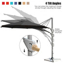 11ft Patio Offset Umbrella with 360° Rotation and Tilt System-Gray
