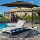 11ft Patio Offset Umbrella with 360° Rotation and Tilt System-Gray